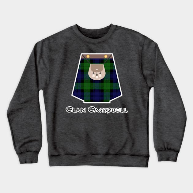 Scottish Clan Campbell Tartan Kilt Highlands Crewneck Sweatshirt by Grassroots Green